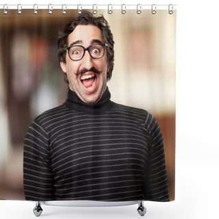 Personality  Scared Pedantic Man Shower Curtains