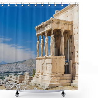 Personality  Caryatids At Porch Of The Erechtheion, Acropolis Shower Curtains