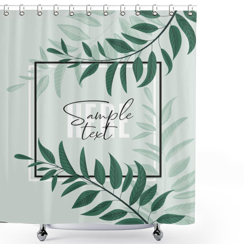 Personality  Floral Greenery Card Design Shower Curtains
