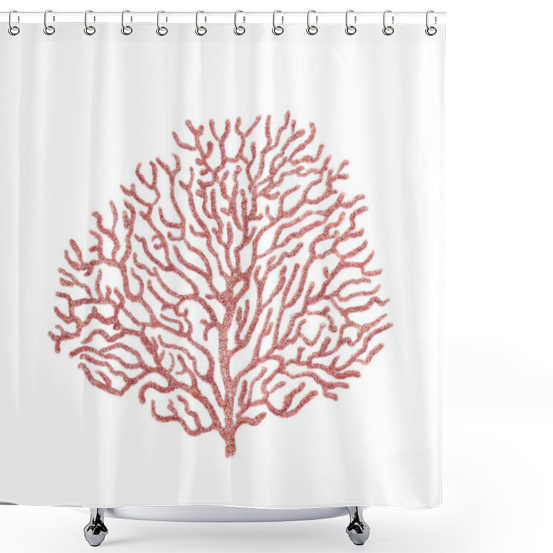 Personality  Coral isolated on a white background. Hand-drawn sketch. High quality illustration shower curtains