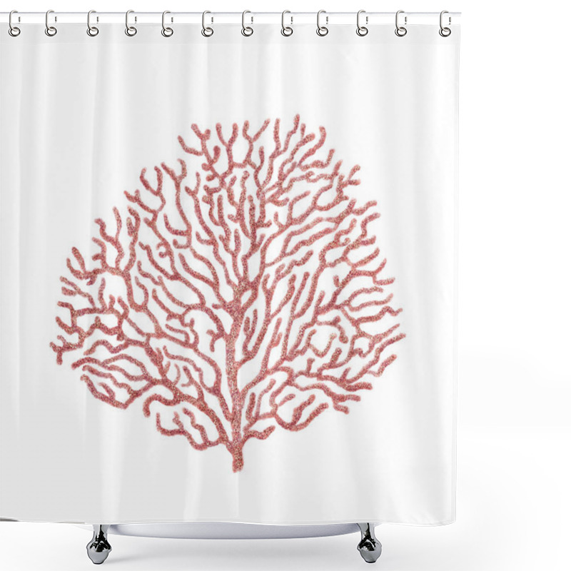 Personality  Coral Isolated On A White Background. Hand-drawn Sketch. High Quality Illustration Shower Curtains