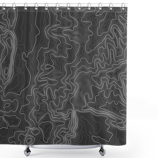 Personality  Topographic Map Background With Space For Copy . Line Topography Map Contour Background , Geographic Grid Abstract Vector Illustration . Mountain Hiking Trail Over Terrain . Shower Curtains