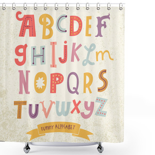 Personality  Bright Funny Cartoon Alphabet Shower Curtains