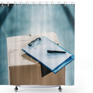 Personality  Empty Cargo Declaration On Cardboard Package Shower Curtains