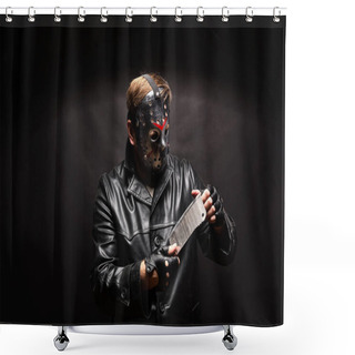 Personality  Bloody Murderer With Meat Cleaver Shower Curtains