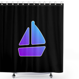 Personality  Boat Blue Gradient Vector Icon Shower Curtains