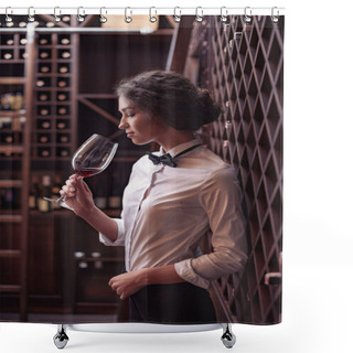 Personality  Sommelier Tasting Wine Shower Curtains