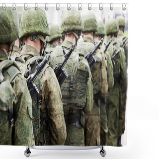 Personality  Military Uniform Soldier Row Shower Curtains