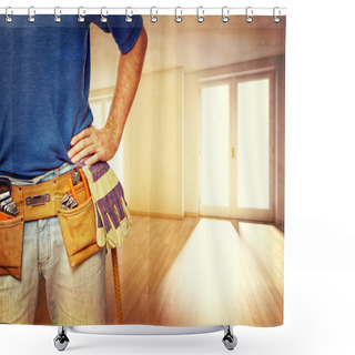 Personality  Handyman At Home Shower Curtains