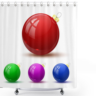Personality  Christmas Balls Shower Curtains