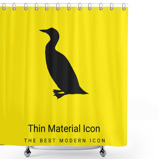 Personality  Bird Loon Shape Minimal Bright Yellow Material Icon Shower Curtains