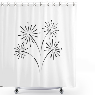 Personality  Firework Vector Icon Illustration Shower Curtains