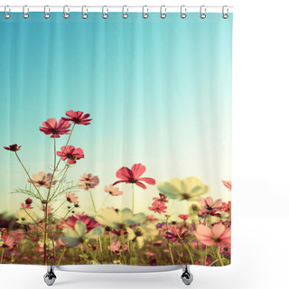 Personality  Retro Cosmos Flowers Blossoming Shower Curtains