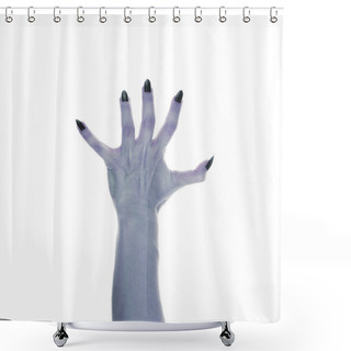 Personality  Terrible Monster Hand To Create A Collage On The Theme Of Halloween Shower Curtains