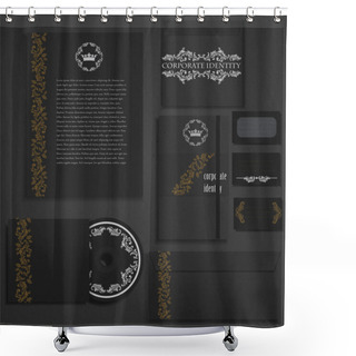 Personality  Vintage And Black Corporate Identity. Shower Curtains