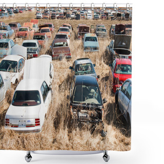 Personality  Junk Yard Cars Shower Curtains
