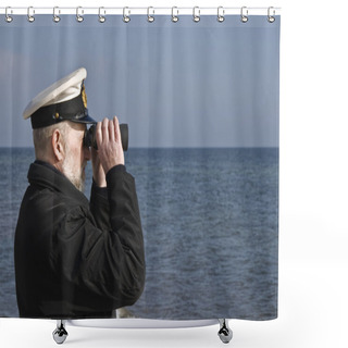 Personality  Sailor With Binoculars Shower Curtains