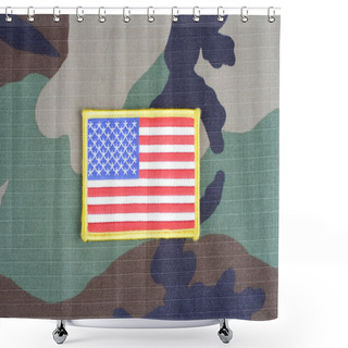 Personality  US Flag Patch Shower Curtains