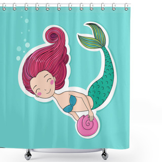 Personality  Beautiful Little Mermaid. Siren. Shower Curtains