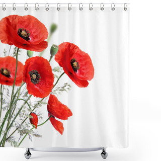 Personality  Poppy Flowers Shower Curtains