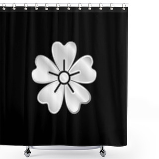 Personality  Acanthaceae Silver Plated Metallic Icon Shower Curtains
