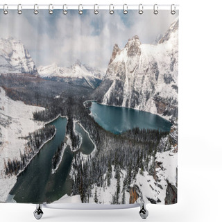 Personality  Scenery Of Opabin Plateau With O'hara Lake In Heavy Storm At Yoh Shower Curtains