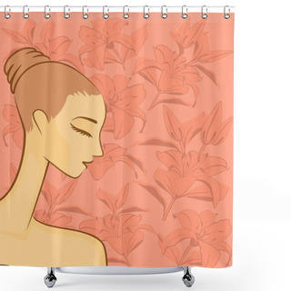 Personality  Portrait Of Beautiful Young Girl Shower Curtains