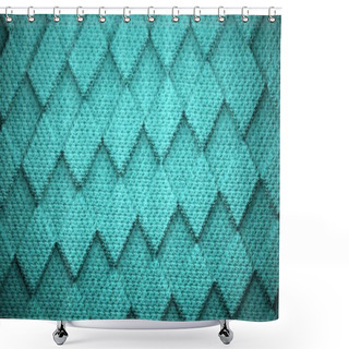 Personality  Abstract Light Green Blue Carpet Checkerboard Pattern Texture Background. 3D Rendered. Shower Curtains