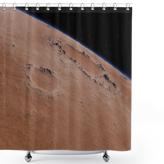 Personality  Mars  Scientific Illustration -  Planetary Landscape Shower Curtains
