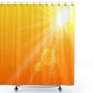 Personality  Summer Orange Background With Sunlight. Vector Illustration Shower Curtains