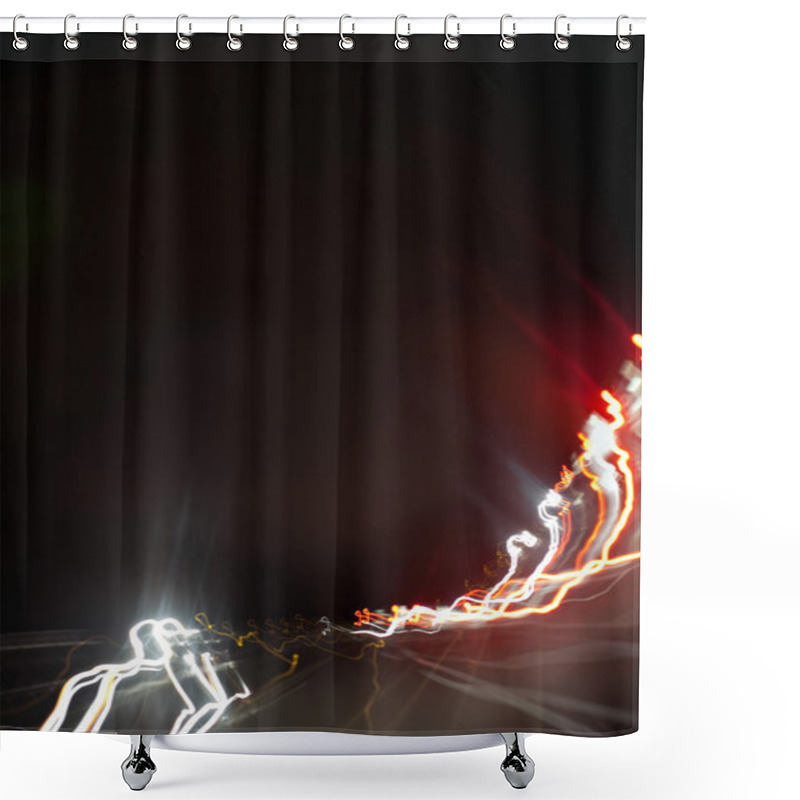 Personality  Colorful Light Trails Abstract Shower Curtains