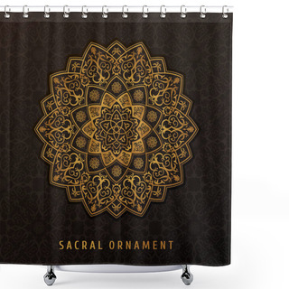 Personality  Ethnic Vector Pattern Mandala Design For Invitations, Cards, Labels. Round Logo And Label Template. Luxury Floral Woven Shower Curtains
