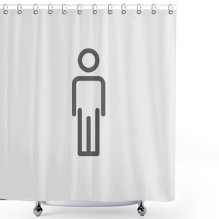 Personality  Man Standing Thin Line Icon Shower Curtains