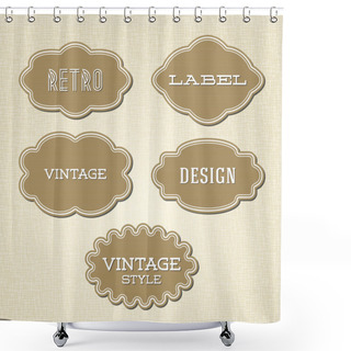 Personality  Vector Collection - Vintage And Retro Labels Shower Curtains