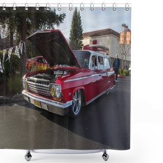 Personality  Chevy Impala Wagon On Air Ride Shower Curtains
