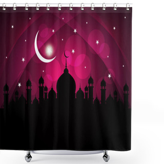 Personality  Abstract Religious Eid Background With Mosque. Shower Curtains