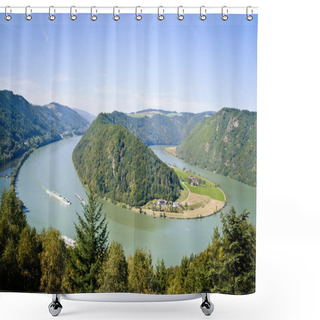 Personality  Curve Of Danube River Shower Curtains