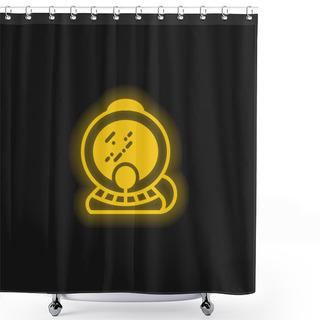 Personality  Aqualung Yellow Glowing Neon Icon Shower Curtains