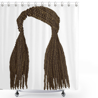 Personality  Trendy African Long Hair Cornrows. Realistic Graphics. Fashion Beauty Style. Shower Curtains
