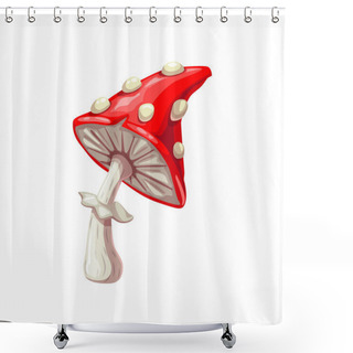 Personality  Fly-agaric Isolated Amanita Fungi, Vector Shower Curtains