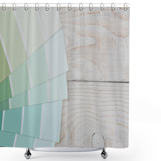 Personality  Paint Chips Fanned Our On Table Shower Curtains
