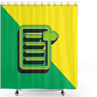 Personality  Bookmark On File Green And Yellow Modern 3d Vector Icon Logo Shower Curtains