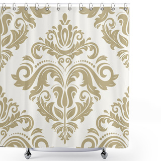Personality  Damask Seamless Vector Pattern. Orient Background Shower Curtains