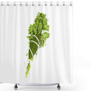 Personality  Studio Shot Of Traditional Bouquet Garni On White Shower Curtains
