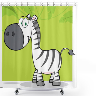 Personality  Smiling Zebra Character Shower Curtains
