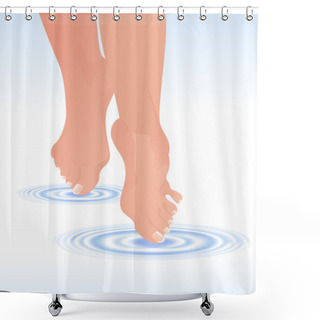 Personality  Walking On Water Shower Curtains