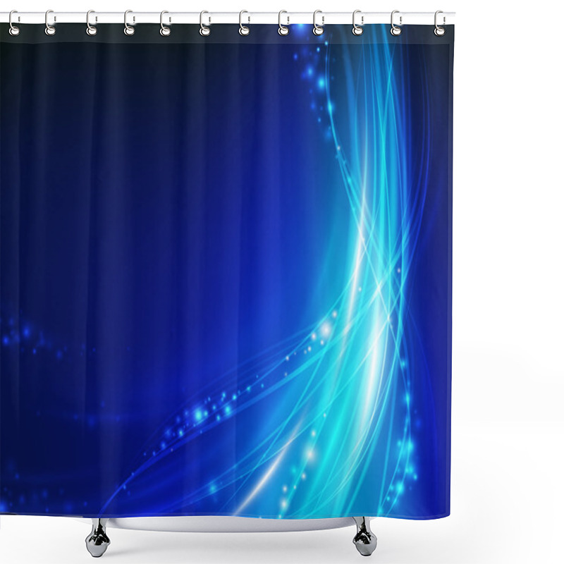 Personality  Abstract blue wave shower curtains