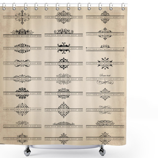 Personality  Vector Set Of 27 Ornate Headpieces Shower Curtains