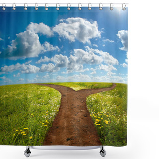 Personality  Crossroad On Hill Shower Curtains