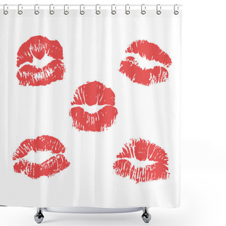 Personality  Vector Lipstick Marks Shower Curtains